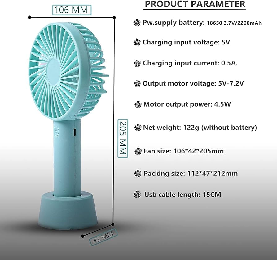 Rechargable mini fan