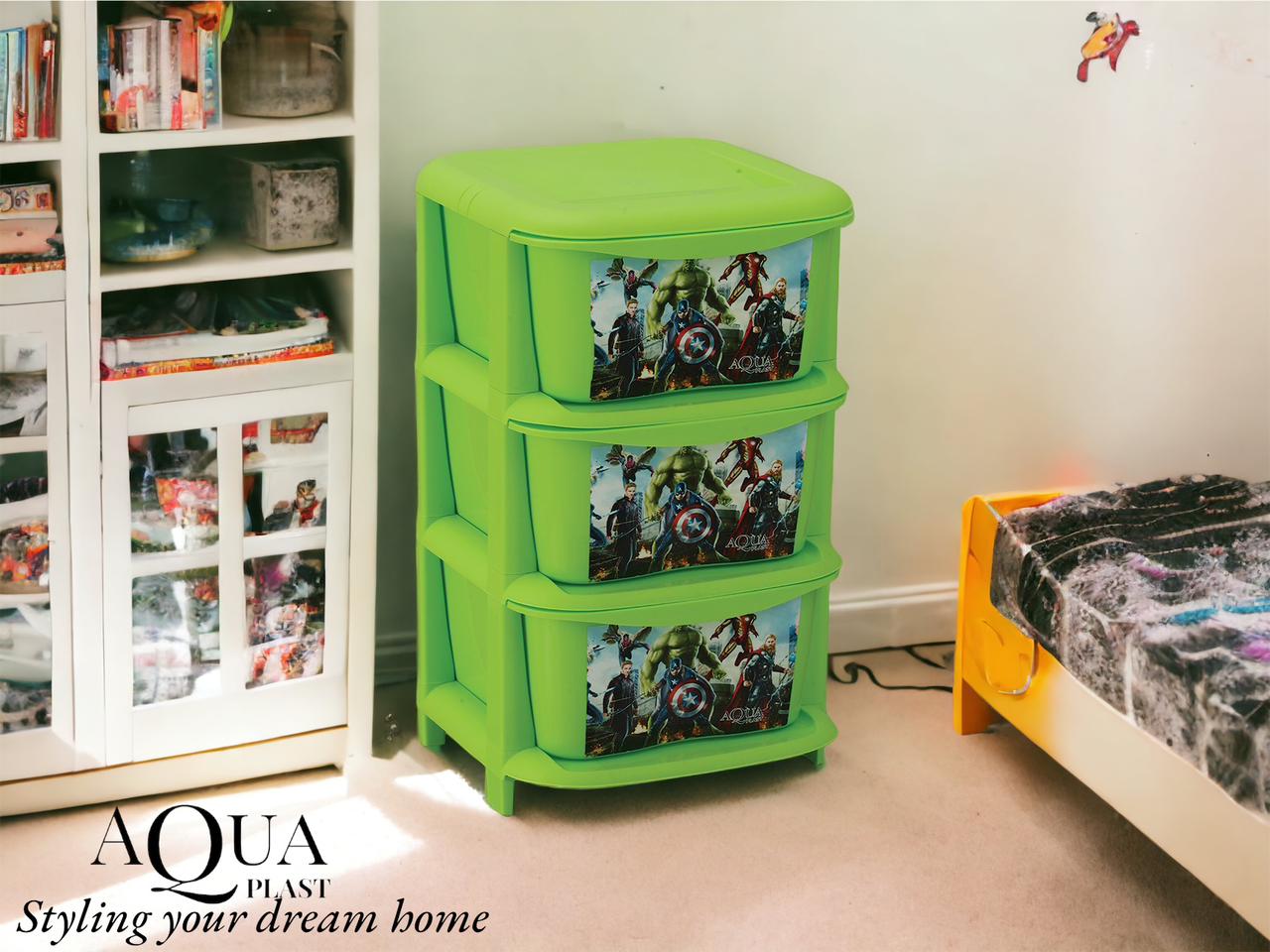 3 in 1 peited kids storage box